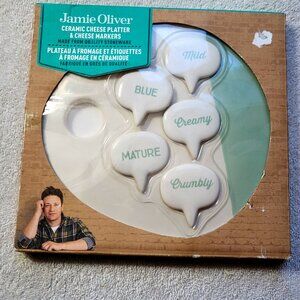 Jamie Oliver Ceramic Cheese Platter And Ceramic Cheese Markers BNIB SEE PICS